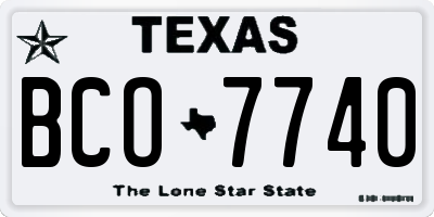 TX license plate BCO7740