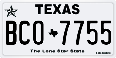 TX license plate BCO7755