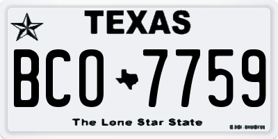 TX license plate BCO7759