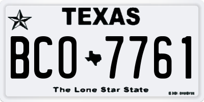 TX license plate BCO7761