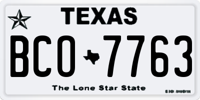 TX license plate BCO7763