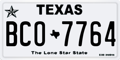 TX license plate BCO7764