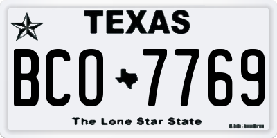 TX license plate BCO7769