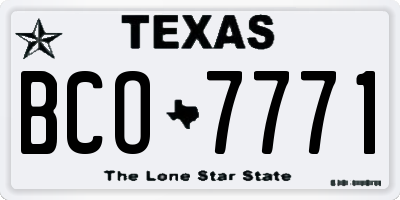 TX license plate BCO7771