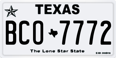 TX license plate BCO7772