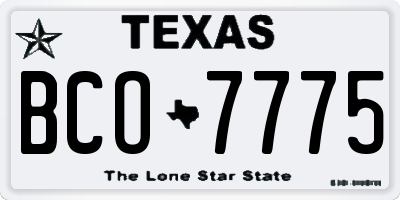 TX license plate BCO7775