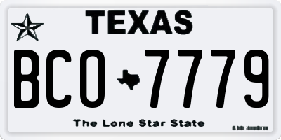 TX license plate BCO7779