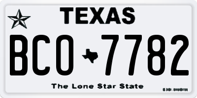 TX license plate BCO7782