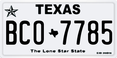 TX license plate BCO7785