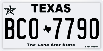 TX license plate BCO7790