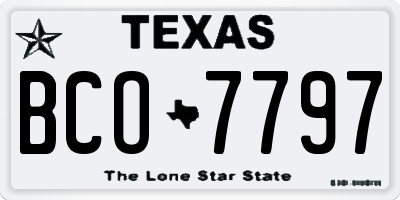 TX license plate BCO7797