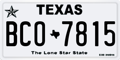 TX license plate BCO7815