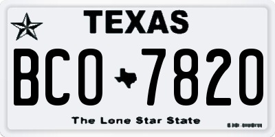 TX license plate BCO7820