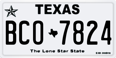 TX license plate BCO7824