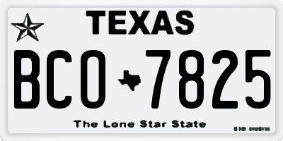 TX license plate BCO7825