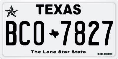 TX license plate BCO7827