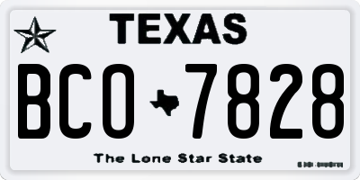 TX license plate BCO7828