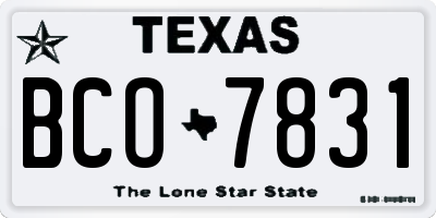 TX license plate BCO7831