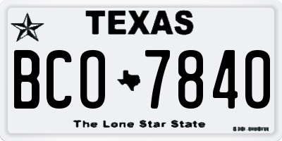 TX license plate BCO7840