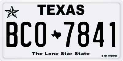 TX license plate BCO7841