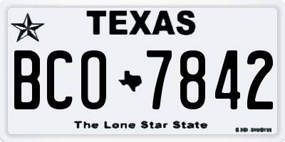 TX license plate BCO7842