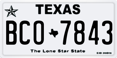 TX license plate BCO7843