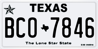 TX license plate BCO7846