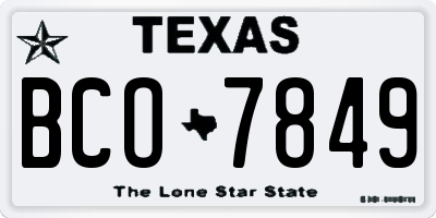 TX license plate BCO7849