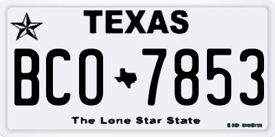 TX license plate BCO7853