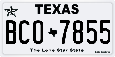 TX license plate BCO7855