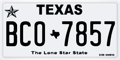 TX license plate BCO7857