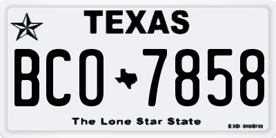 TX license plate BCO7858