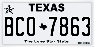 TX license plate BCO7863