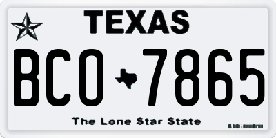 TX license plate BCO7865
