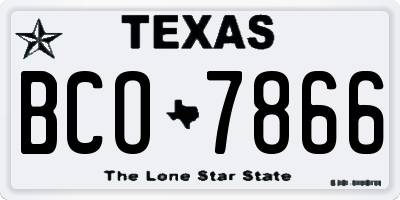 TX license plate BCO7866
