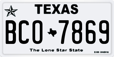 TX license plate BCO7869