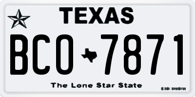 TX license plate BCO7871