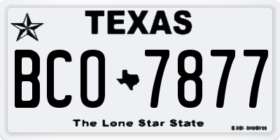 TX license plate BCO7877