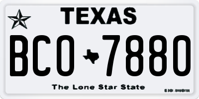 TX license plate BCO7880