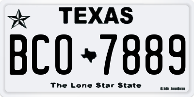 TX license plate BCO7889