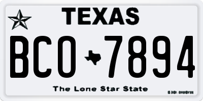 TX license plate BCO7894