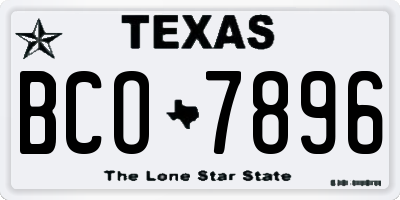 TX license plate BCO7896