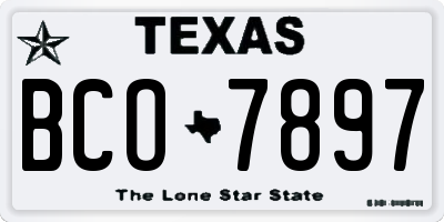 TX license plate BCO7897