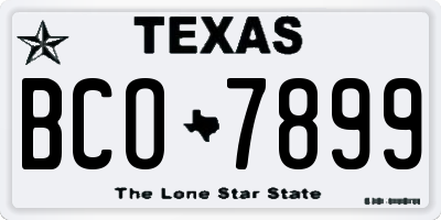 TX license plate BCO7899