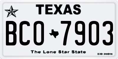 TX license plate BCO7903