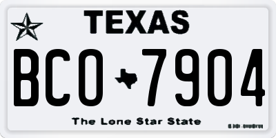 TX license plate BCO7904
