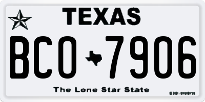 TX license plate BCO7906