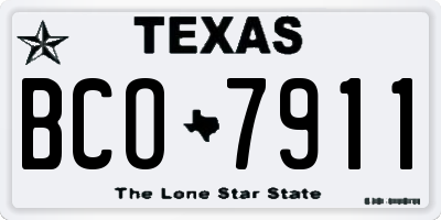 TX license plate BCO7911