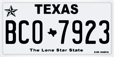 TX license plate BCO7923