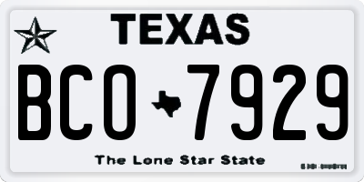TX license plate BCO7929